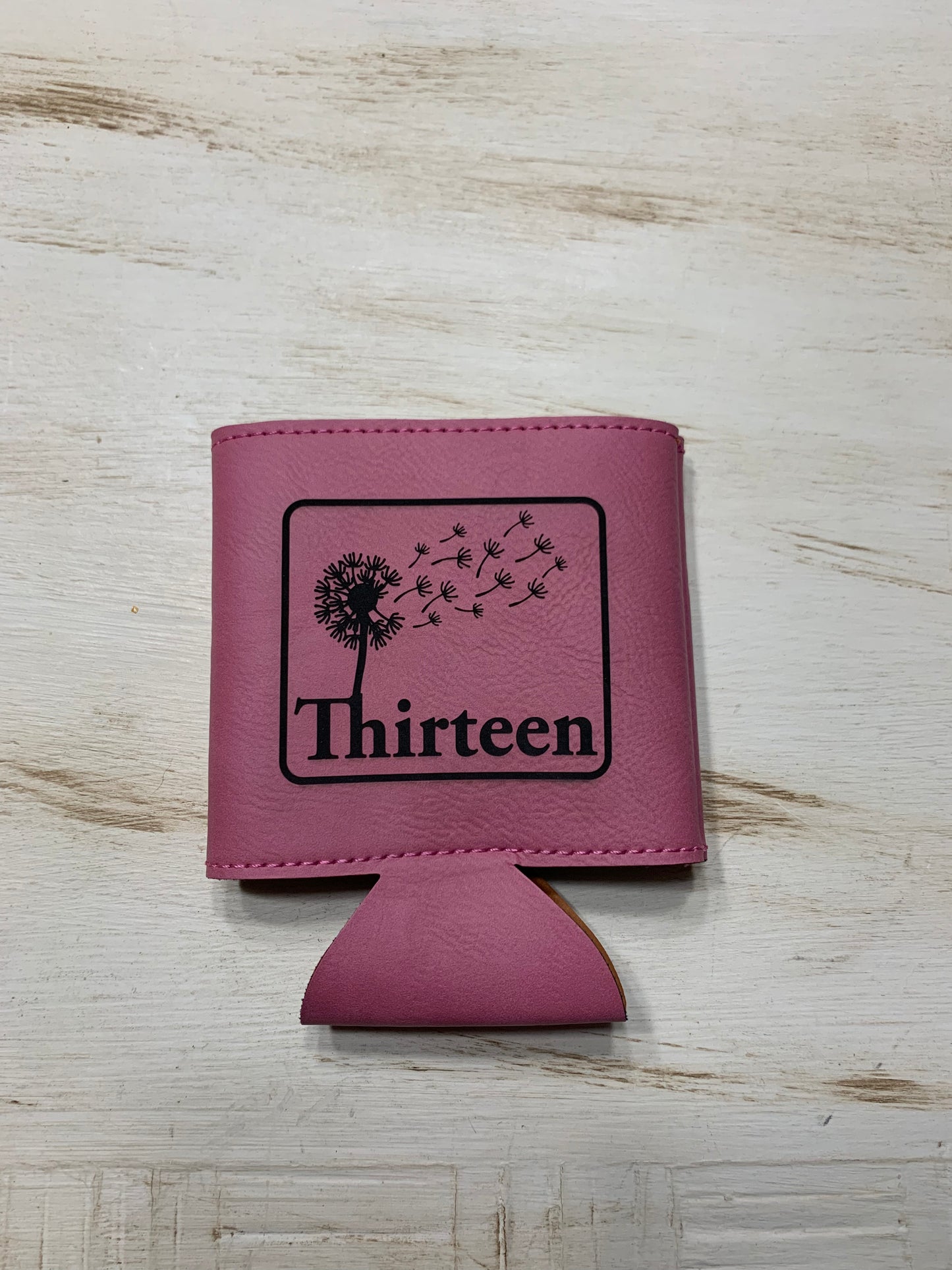 Pink Leather Koozie
