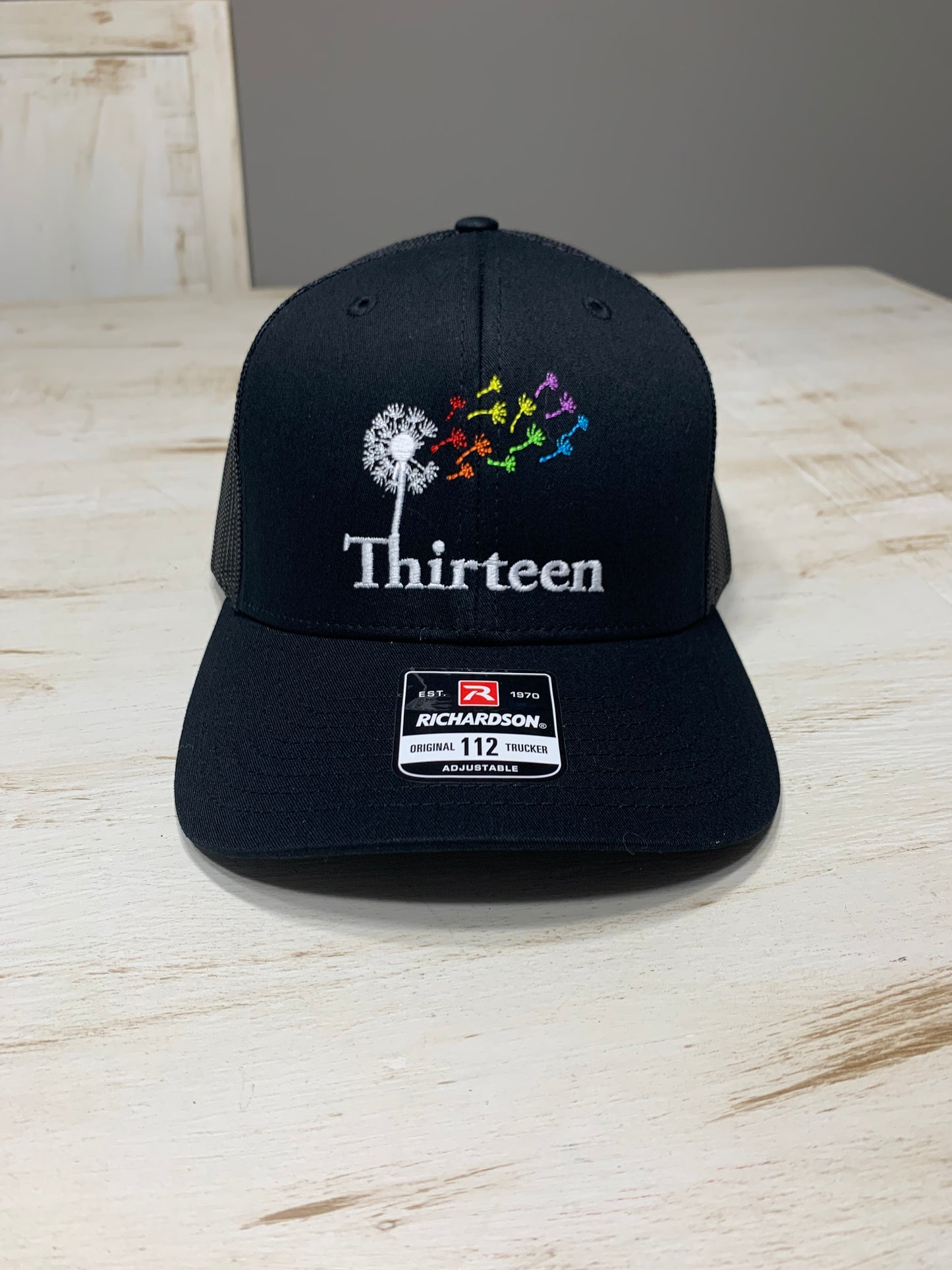 All Black- Rainbow Embroidery