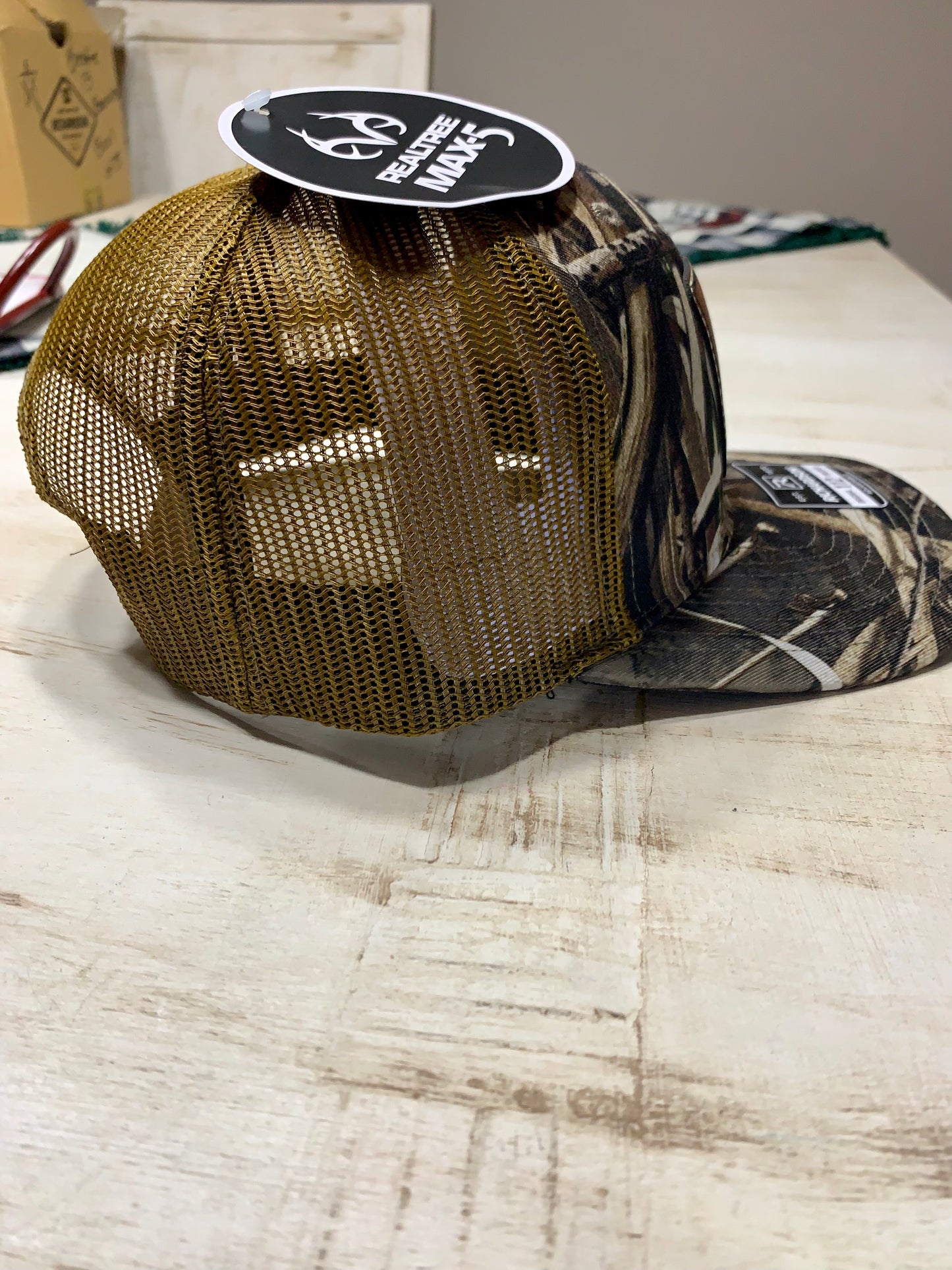 Realtree Max-5 Camo Blade- Rawhide Leather Patch