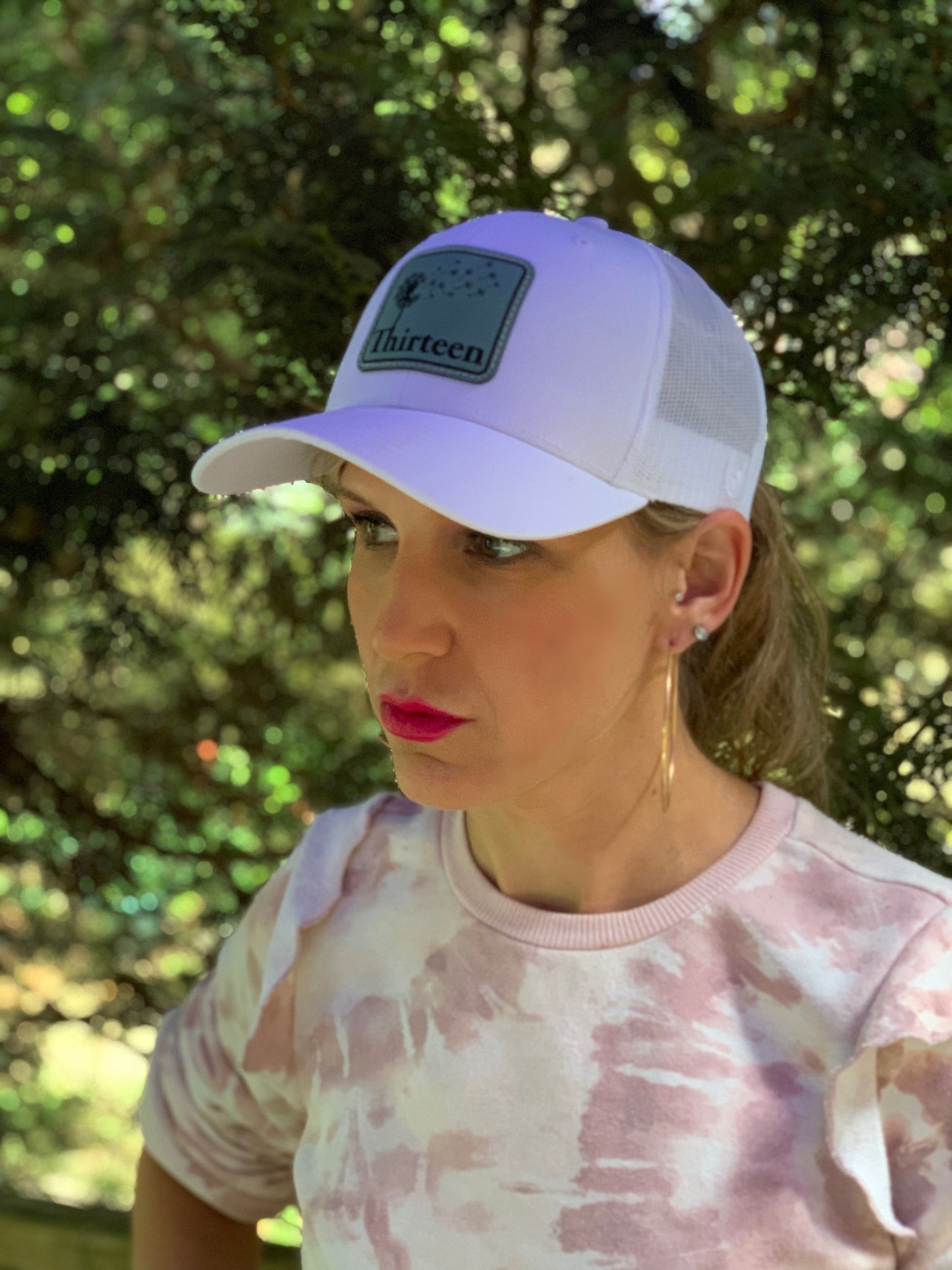 THE OG All White- Teal Leather Patch