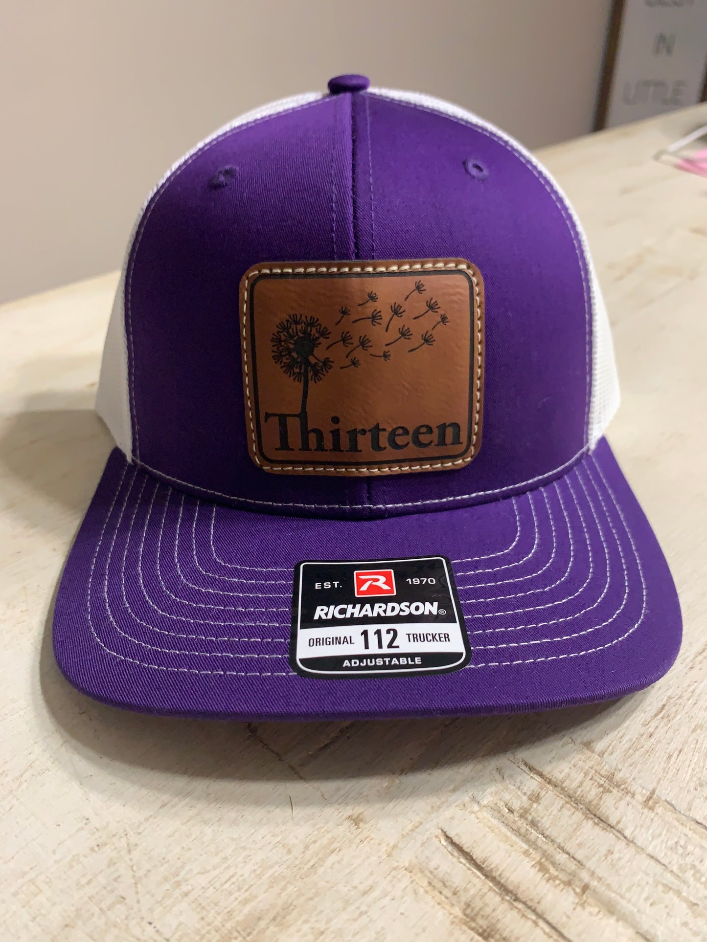 Purple/White- Rawhide Leather Patch