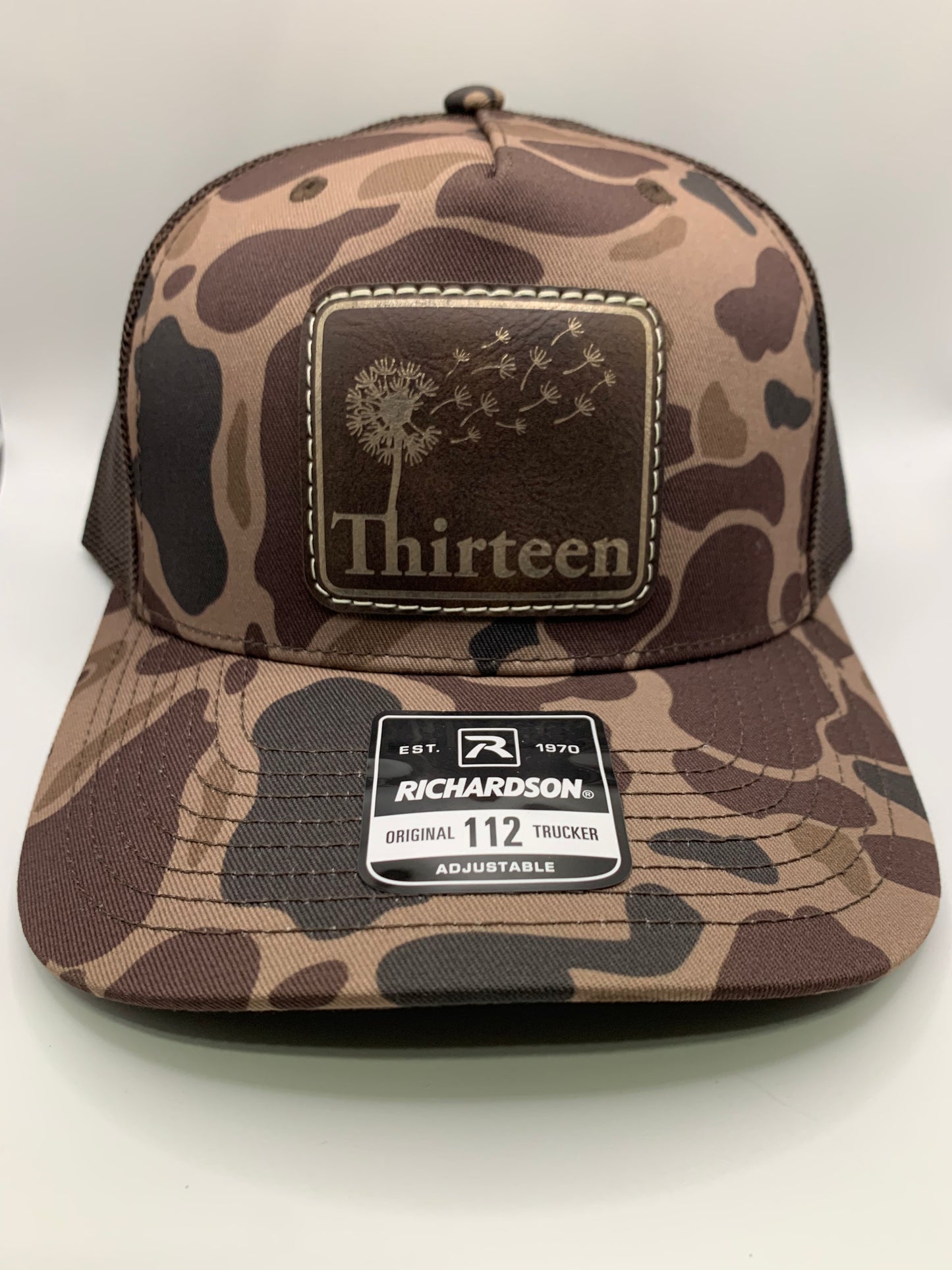 Bark Duck Camo/ Brown- Brown Leather Patch