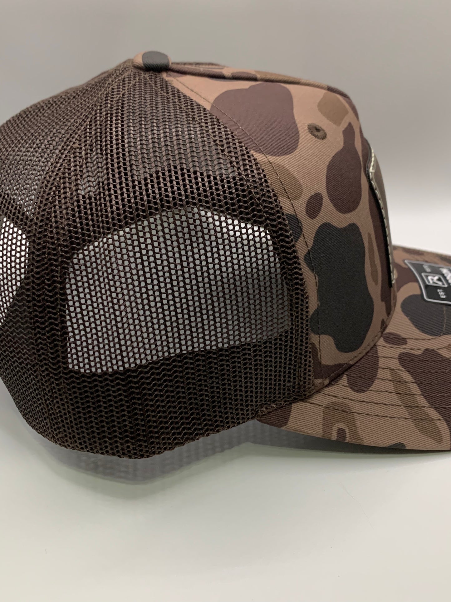 Bark Duck Camo/ Brown- Brown Leather Patch