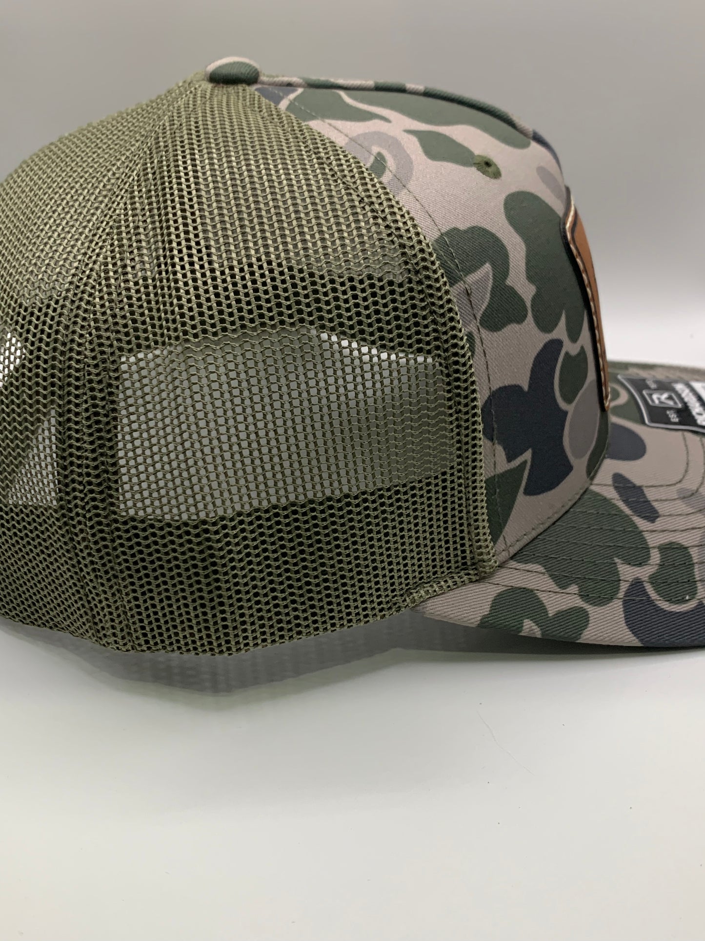 Marsh Duck Camo/ Loden- Rawhide Leather Patch