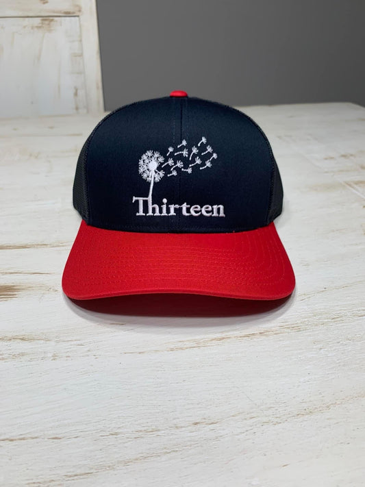 Red & Navy- White Embroidery