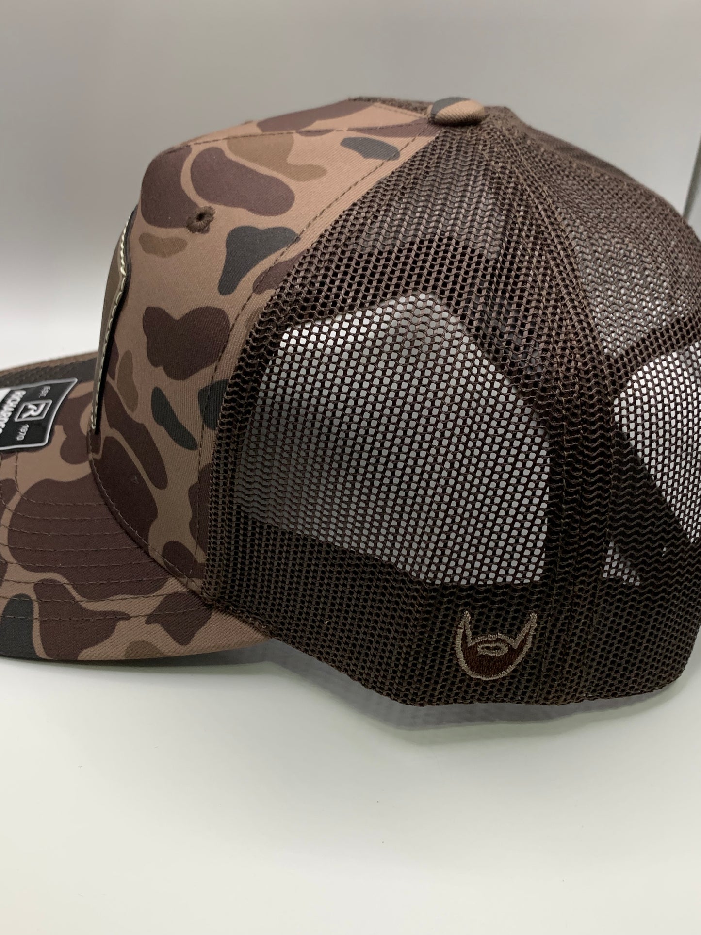 Bark Duck Camo/ Brown- Brown Leather Patch