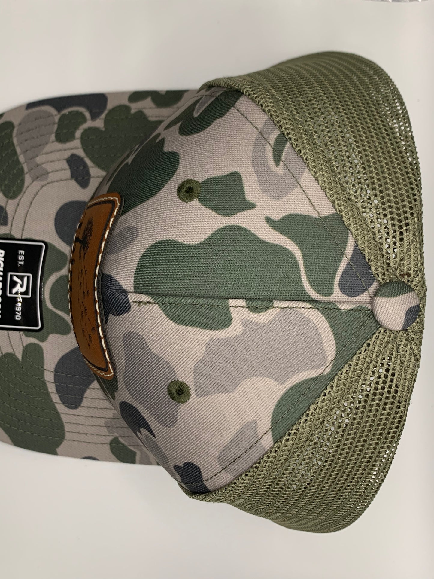 Marsh Duck Camo/ Loden- Rawhide Leather Patch